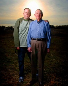 Pete Sutton with his dad in a 2011 photo