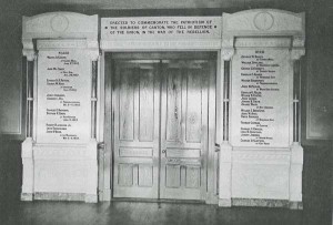 The memorial tablets in honor of Canton’s fallen Civil War heroes (Courtesy of the Canton Historical Society) 