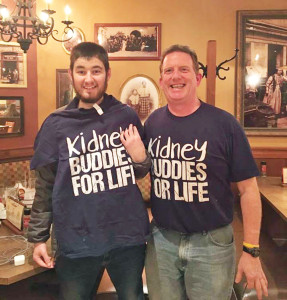 Jake O’Neill (right) poses for a photo with his kidney recipient, Nick.